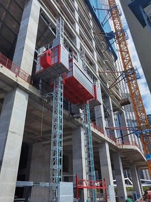 Good price SCE400G Passenger Material Hoist , with double mast section and electrical rolling door For Construction online