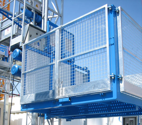 5Ton Building Site Hoist color customized material and passenger hoist with  open top cage, size can be customized
